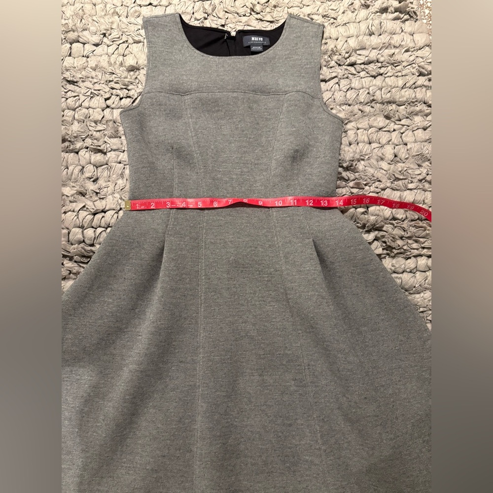 Anthropologie Maeve Gray Sleeveless Mini Tulip Style Dress - Picture 7 of 9